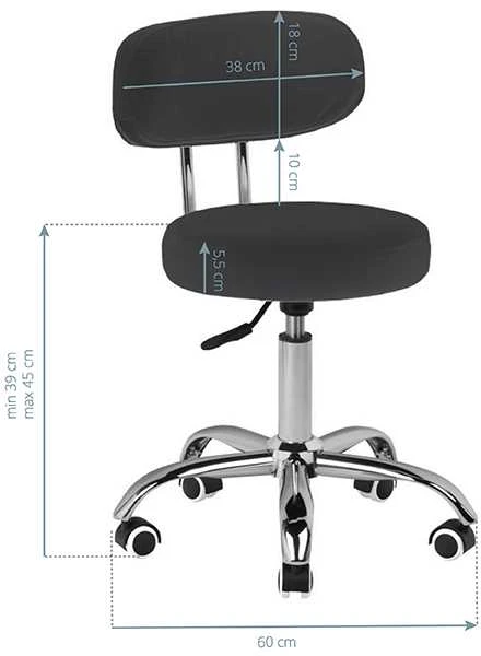 Activeshop Kosmetologinė pedikiūro kėdutė BEAUTY STOOL PEDICURE Juodas HYDRAULIC 39-45CM