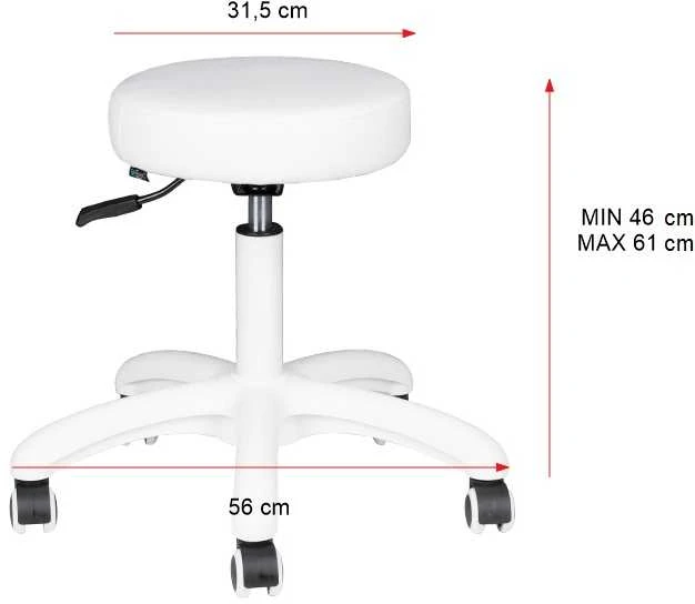 Activeshop Kosmetologinė meistro kėdutė BEAUTY STOOL ELEGANT Baltas