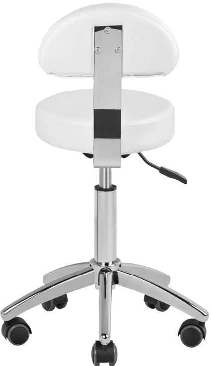 Activeshop Kosmetologinė meistro kėdutė STOOL BEAUTY BACKREST ROUND Baltas
