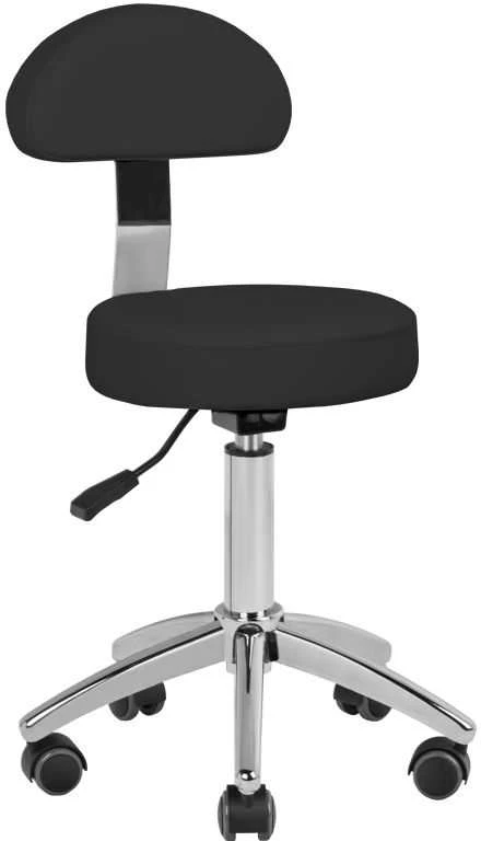 Activeshop Kosmetologinė meistro kėdutė STOOL BEAUTY BACKREST ROUND Juodas