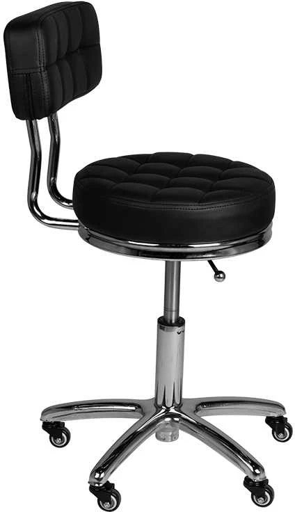 Activeshop Kosmetologinė meistro kėdutė STOOL BEAUTY BACKREST AM-877 Juodas