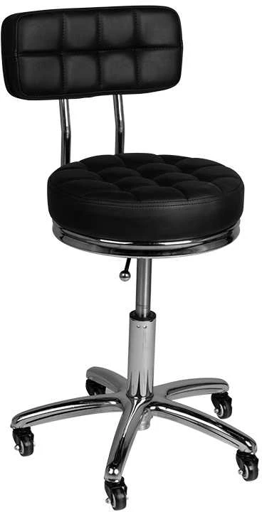Activeshop Kosmetologinė meistro kėdutė STOOL BEAUTY BACKREST AM-877 Juodas