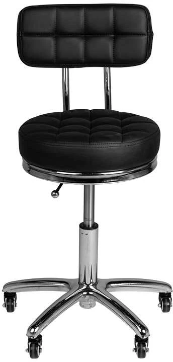 Activeshop Kosmetologinė meistro kėdutė STOOL BEAUTY BACKREST AM-877 Juodas