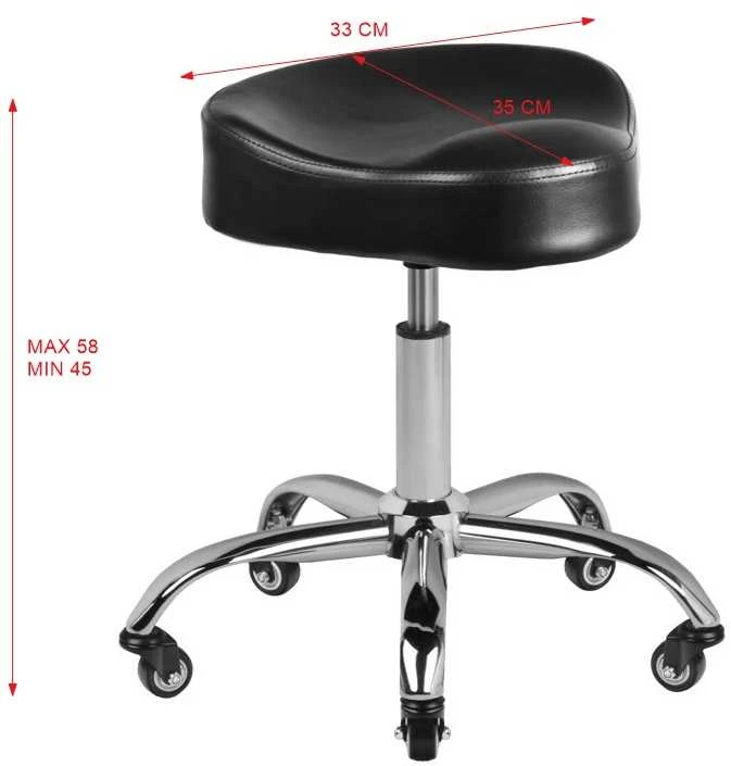 Activeshop Kosmetologinė meistro kėdutė GABBIANO HAIRDRESSER CHAIR Juodas