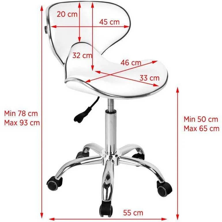Activeshop Kosmetologinė meistro kėdutė Gabbiano Q-4599 Baltas