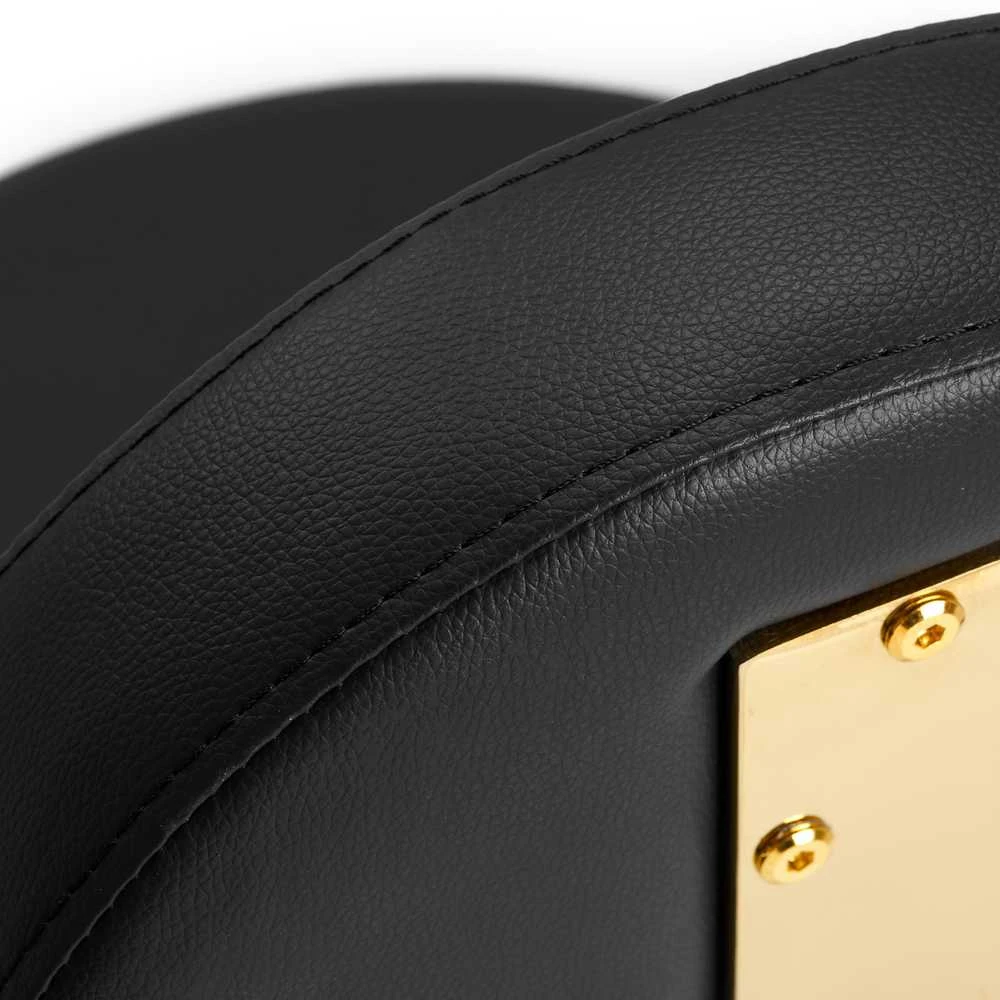 Activeshop Kosmetologinė meistro kėdutė STOOL BEAUTY BACKREST ROUND GOLD Juodas