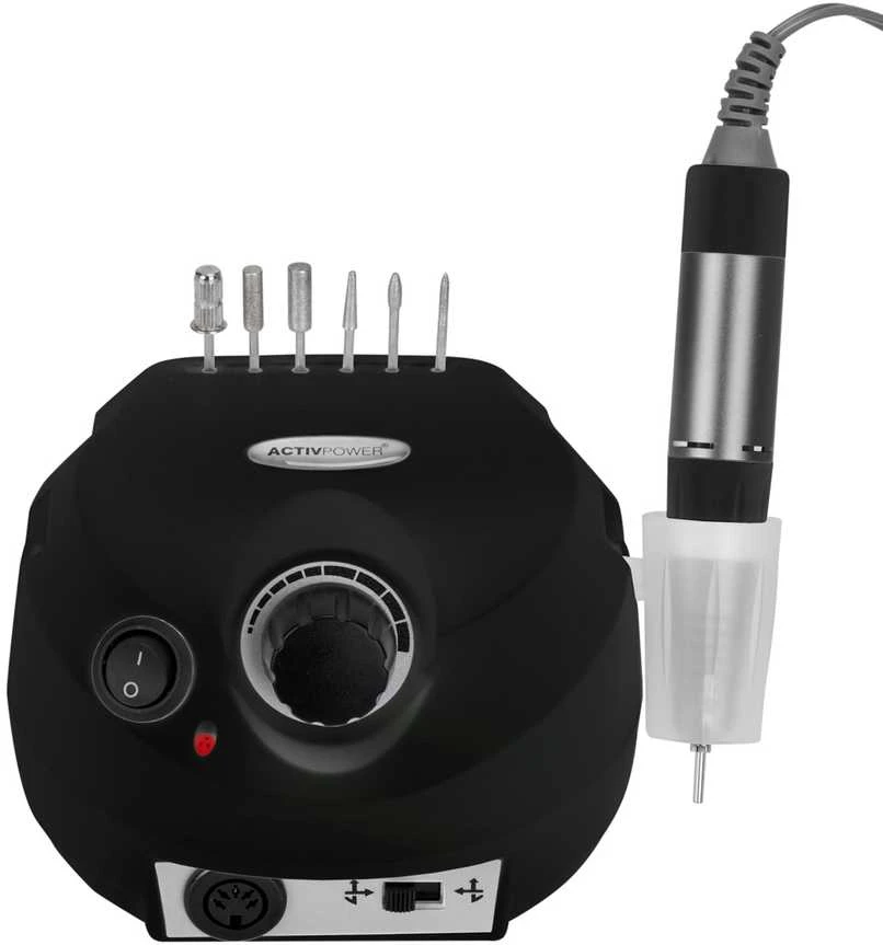 Nagų freza manikiūrui ir pedikiūrui Activeshop Activ Power J202 65W, Juoda