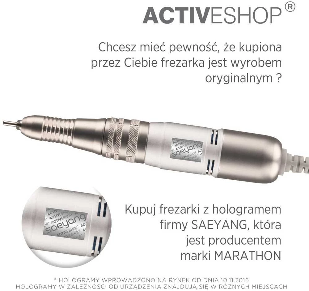 Activeshop Profesionali nagų freza Saeyang Marathon 3 Champion rožinė + antgalis H200