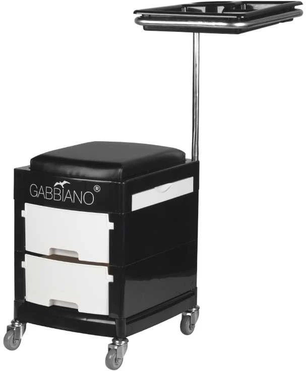Activeshop Kosmetologinis vežimėlis - kojų atrama pedikiūrui HELPER PLUS PEDICURE STOOL 2 Juodas/Baltas