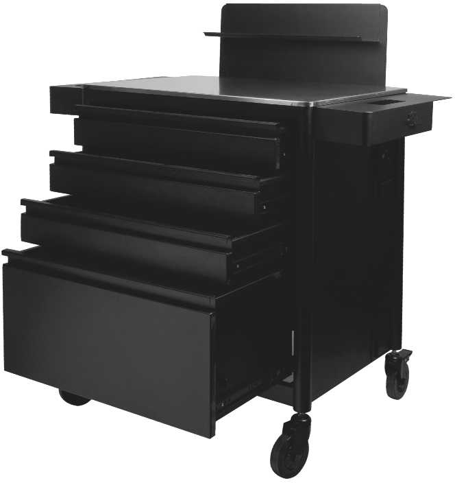 Activeshop Kosmetologinis vežimėlis TATTOO PRO INK 701 Juodas