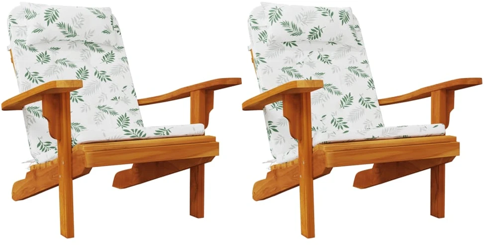 Adirondack kėdės pagalvėlės, 2vnt., oksfordo audinys, su lapais
