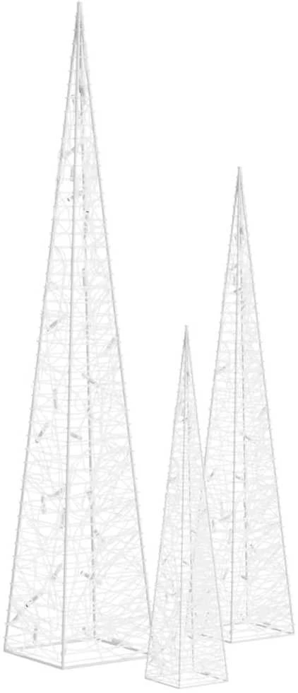 Akrilinė LED dekoracija kūgiai, mėlynos spalvos, 30/45/60cm