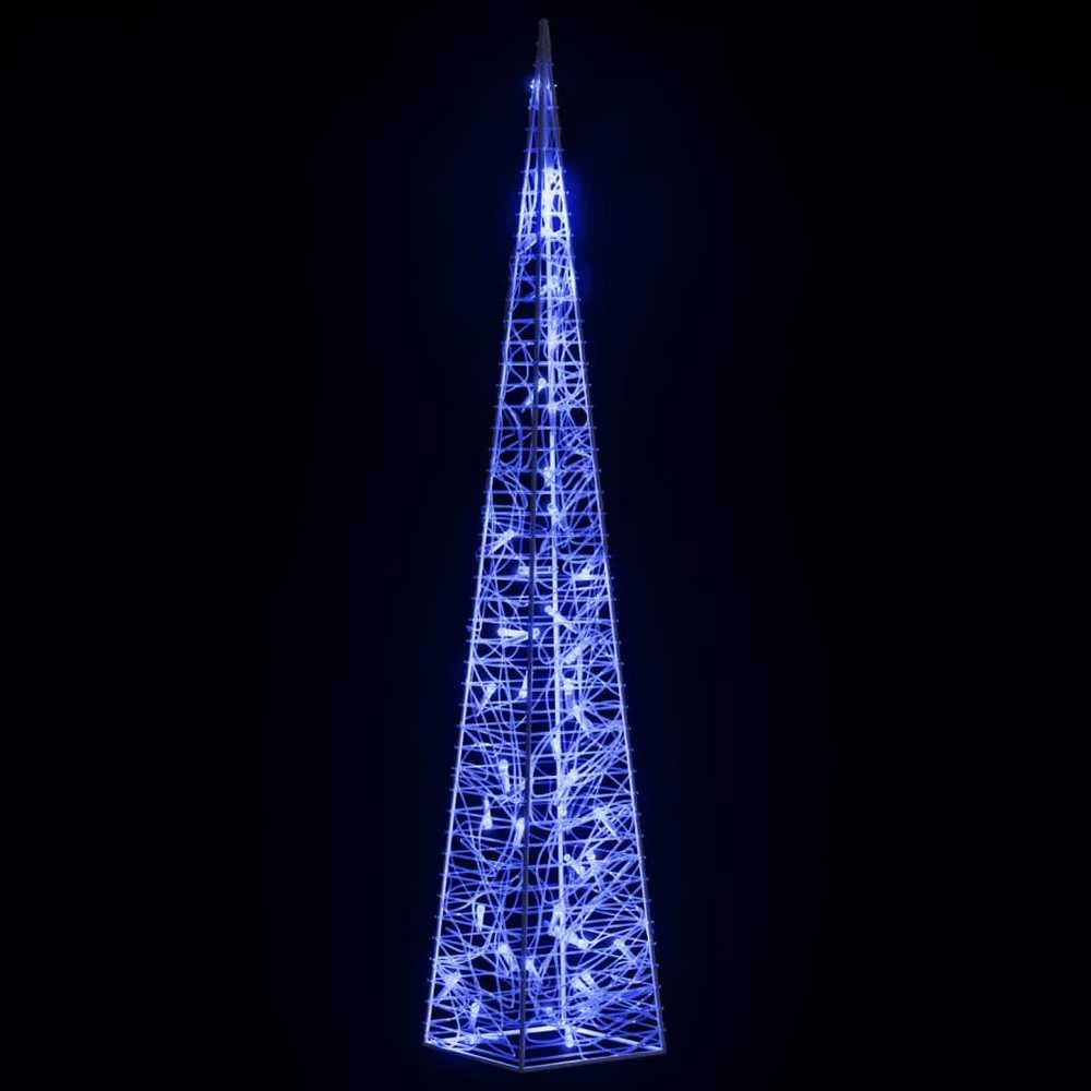 Akrilinė LED dekoracija kūgis, mėlynos spalvos, 90cm