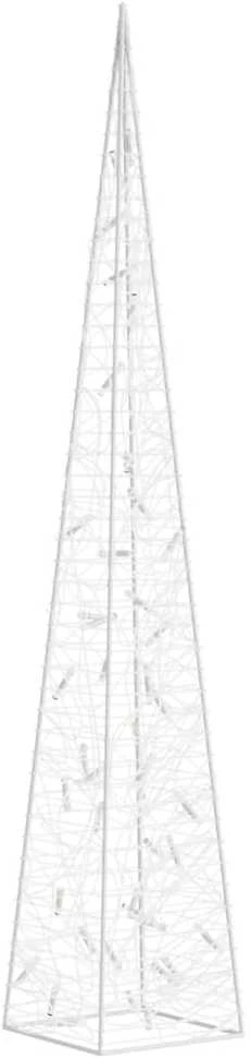 Akrilinė LED dekoracija kūgis, šaltos baltos spalvos, 90cm