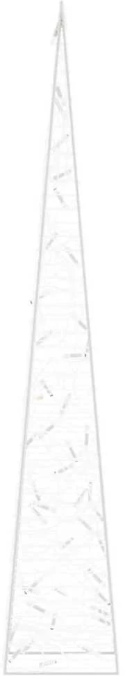 Akrilinė LED dekoracija kūgis, šaltos baltos spalvos, 90cm