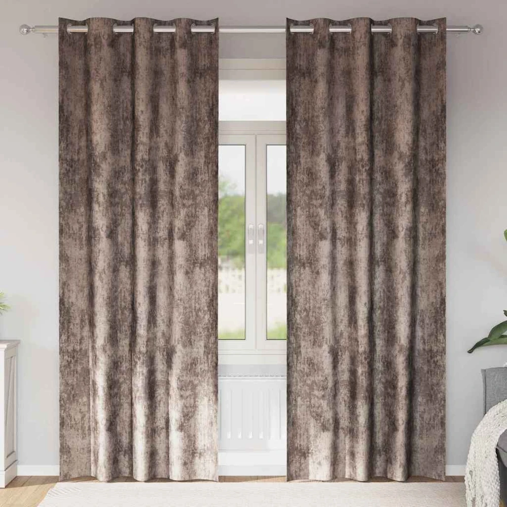 Aksominio tipo užuolaidos 2 vnt. Kapučino 225 x 140 cm Aksomas