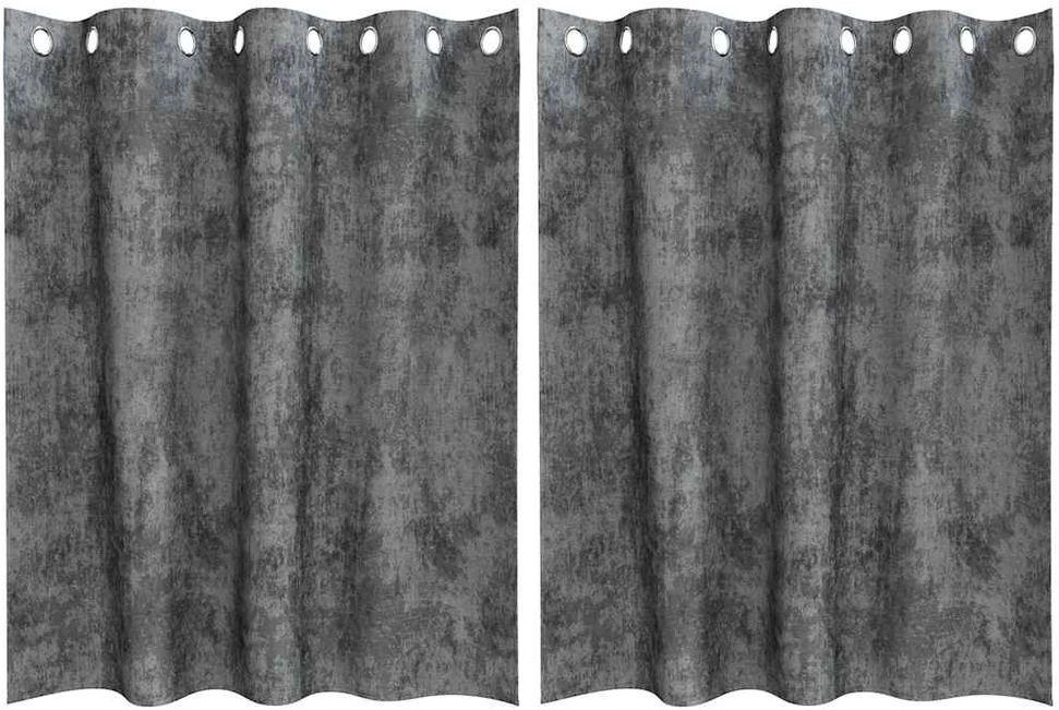 Aksominio tipo užuolaidos 2 vnt. Pilka 140 x 140 cm Aksomas