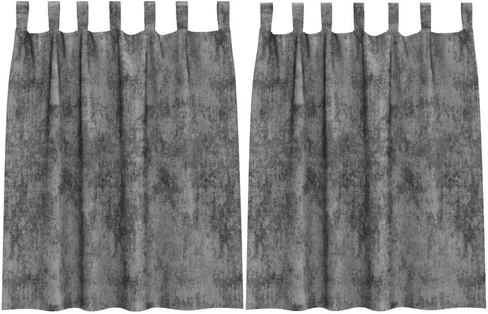 Aksominio tipo užuolaidos 2 vnt. Pilka 140 x 140 cm Aksomas