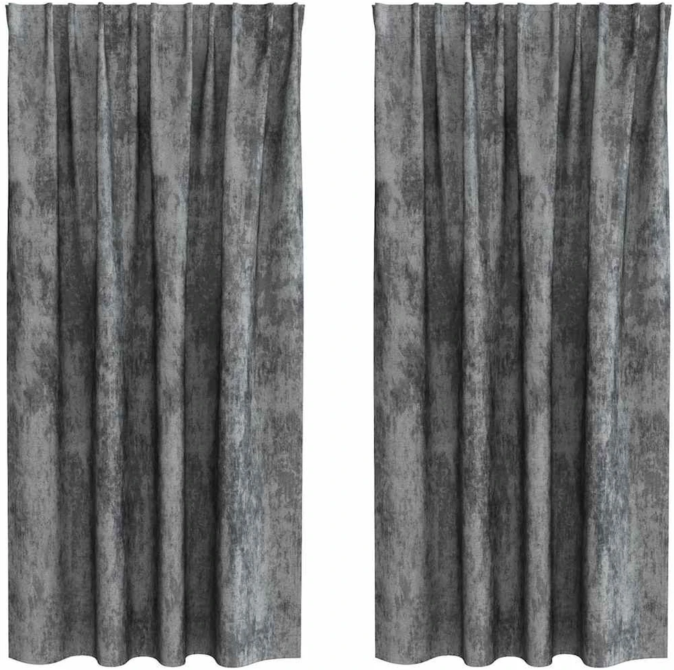 Aksominio tipo užuolaidos 2 vnt. Pilka 175 x 140 cm Aksomas