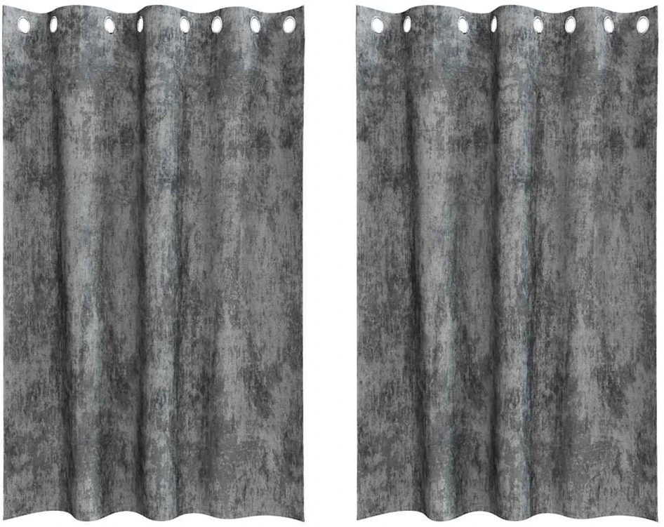 Aksominio tipo užuolaidos 2 vnt. Pilka 175 x 140 cm Aksomas