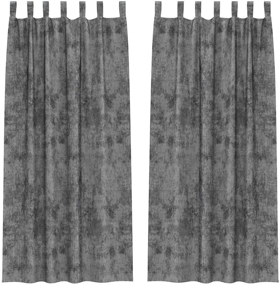 Aksominio tipo užuolaidos 2 vnt. Pilka 225 x 140 cm Aksomas