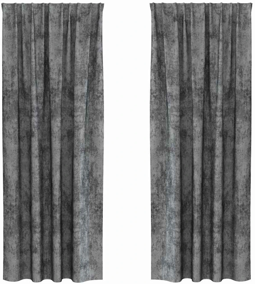 Aksominio tipo užuolaidos 2 vnt. Pilka 245 x 140 cm Aksomas