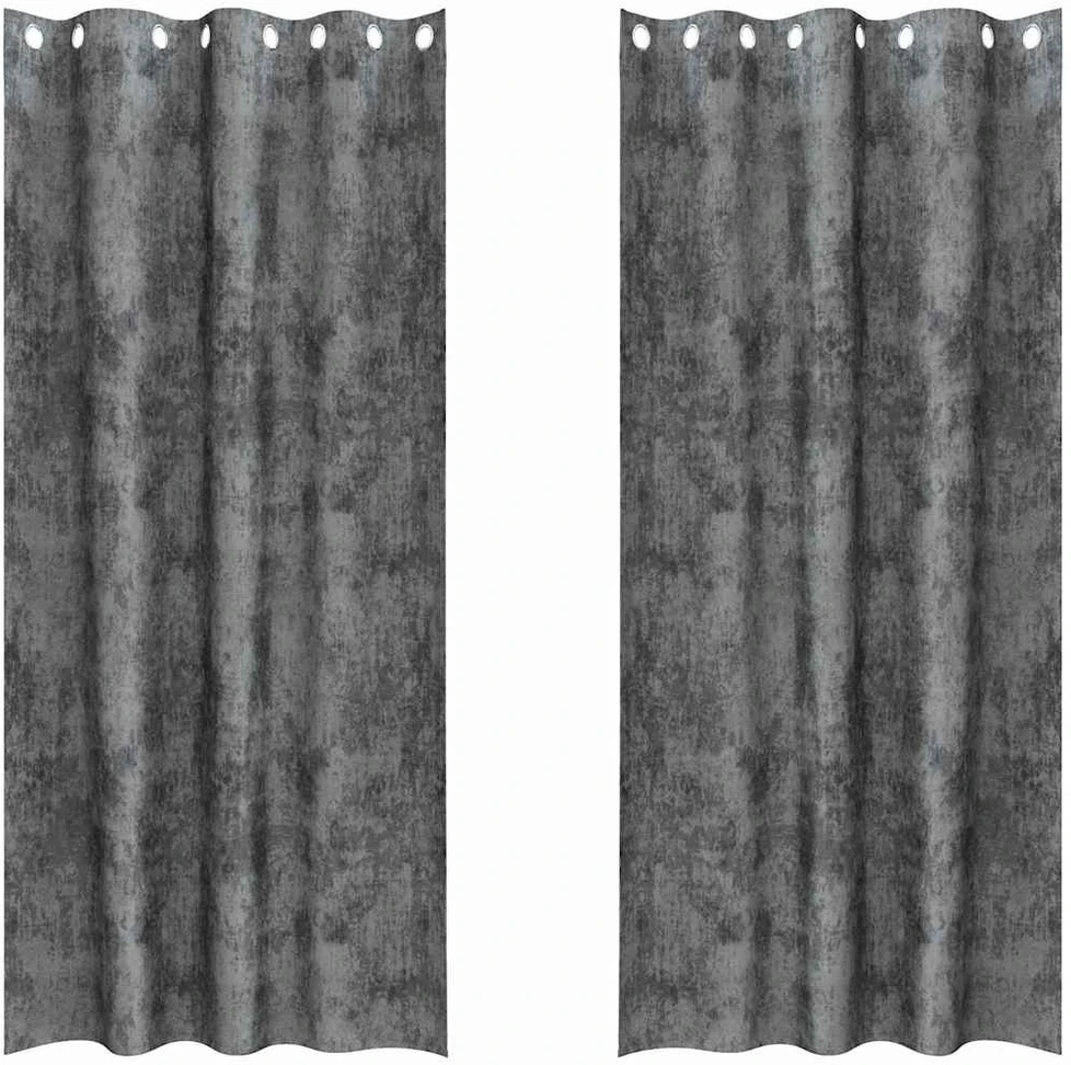 Aksominio tipo užuolaidos 2 vnt. Pilka 260 x 140 cm Aksomas
