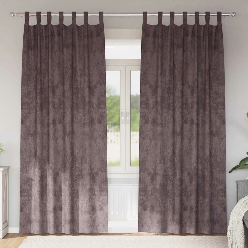 Aksominio tipo užuolaidos 2 vnt. Ruda 260 x 140 cm Aksomas