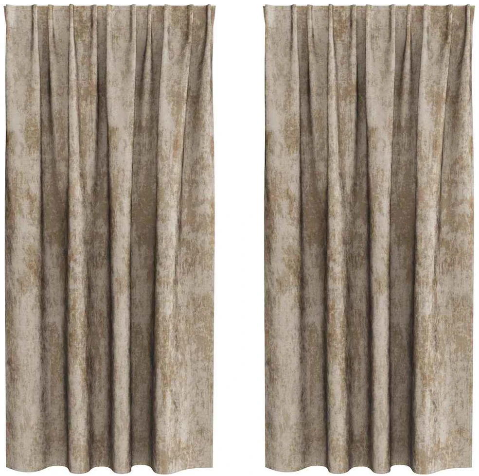Aksominio tipo užuolaidos 2 vnt. šampano 175 x 140 cm Aksomas
