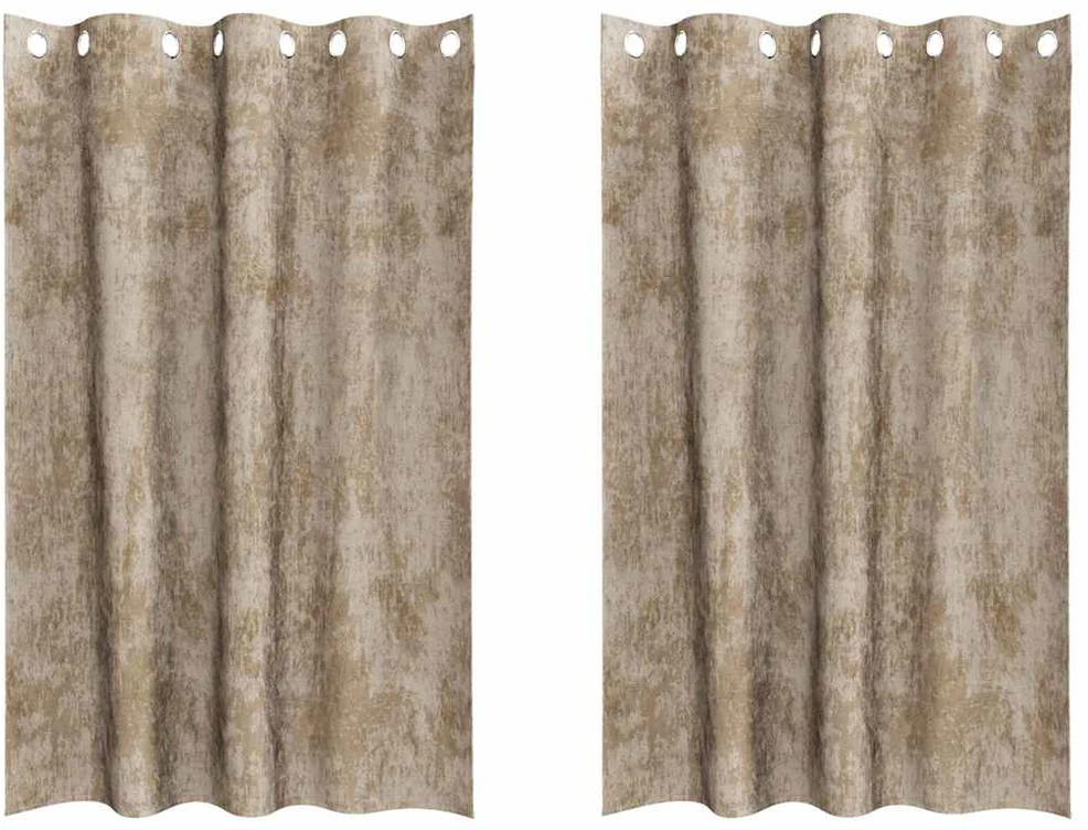 Aksominio tipo užuolaidos 2 vnt. šampano 175 x 140 cm Aksomas