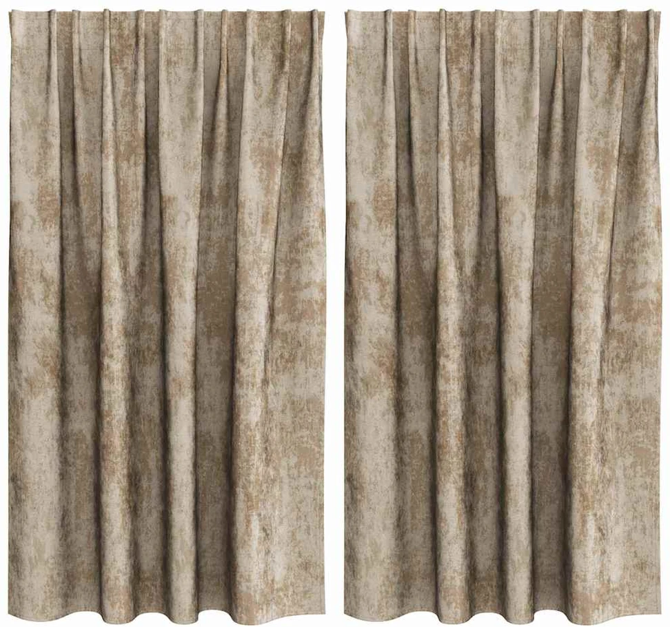 Aksominio tipo užuolaidos 2 vnt. šampano 140 x 140 cm Aksomas