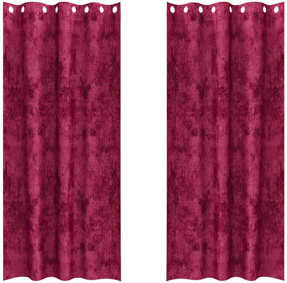 Aksominio tipo užuolaidos 2 vnt. Vyno raudona 260 x 140 cm