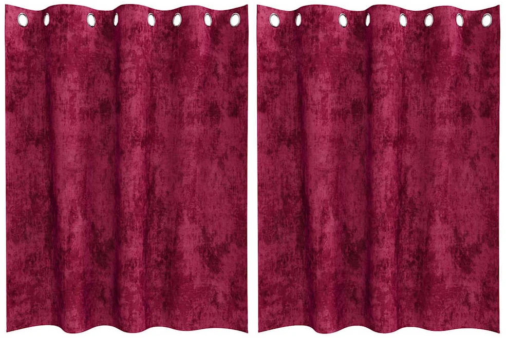 Aksominio tipo užuolaidos 2 vnt. Vyno raudona 140 x 140 cm