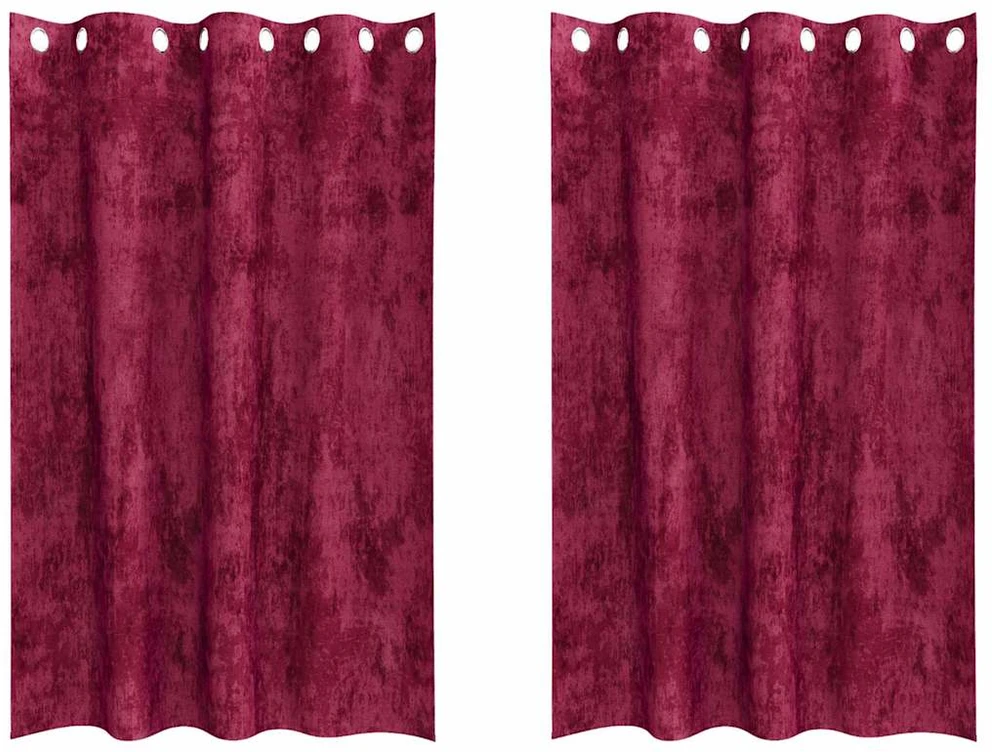 Aksominio tipo užuolaidos 2 vnt. Vyno raudona 175 x 140 cm