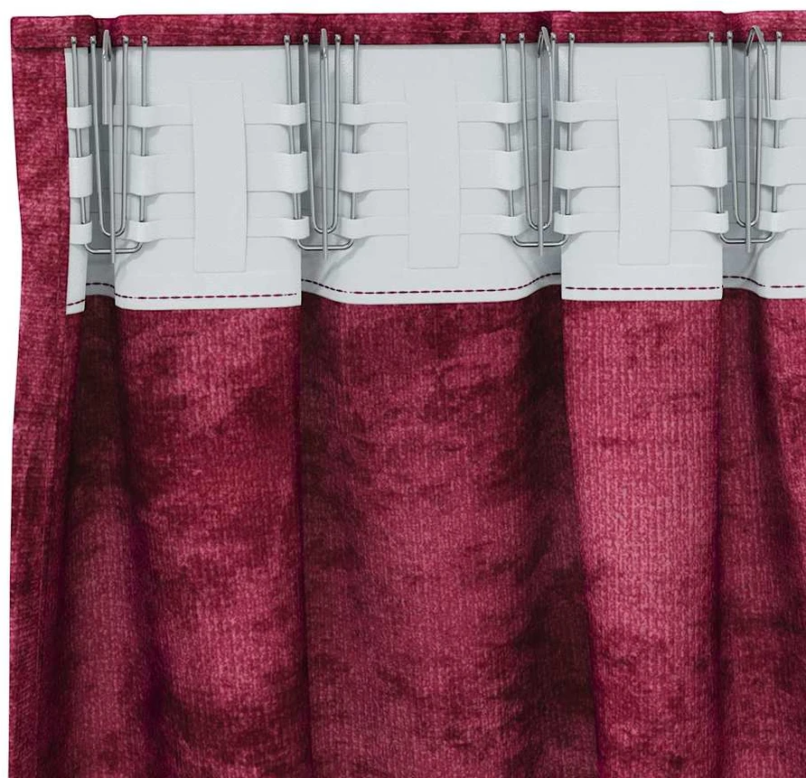 Aksominio tipo užuolaidos 2 vnt. Vyno raudonumo 175 x 140 cm