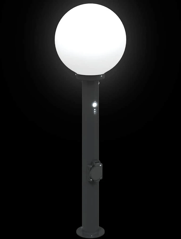 Pakabinamas šviestuvas Apsauginis šviestuvas su jutikliu ir lizdu, 80 cm, juodas, IP44