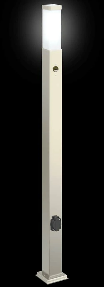 Pakabinamas šviestuvas Apsauginis šviestuvas su jutikliu ir lizdu, 110 cm, nerūdijantis plienas, IP44