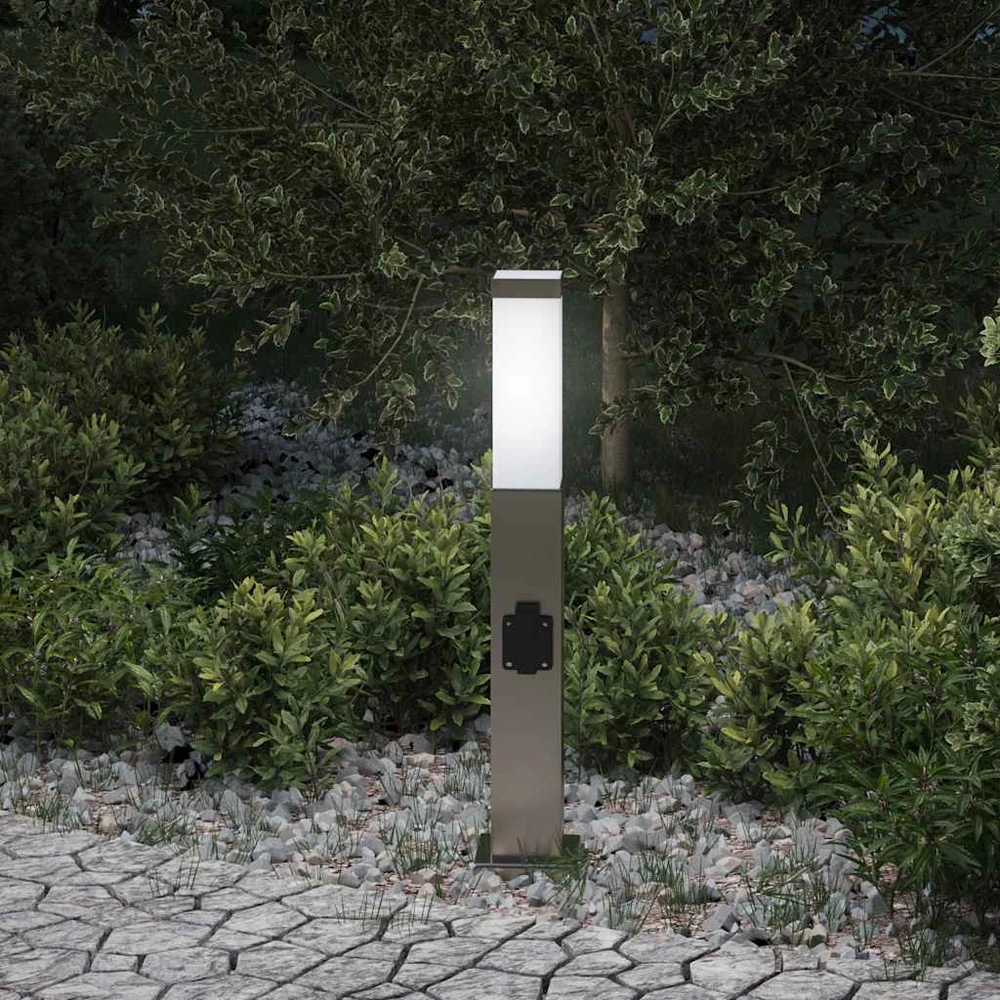 Pakabinamas šviestuvas Apsauginis šviestuvas su lizdu, 50 cm, nerūdijantis plienas, IP44