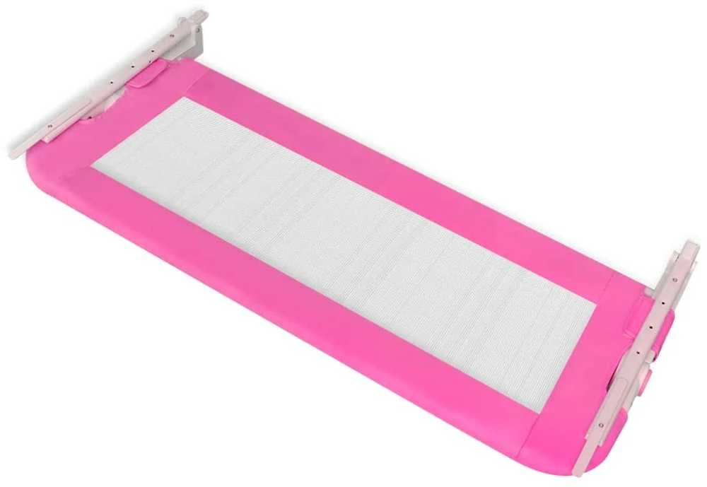 Apsauginis turėklas vaiko lovai, 102x42cm, rožinės spalvos