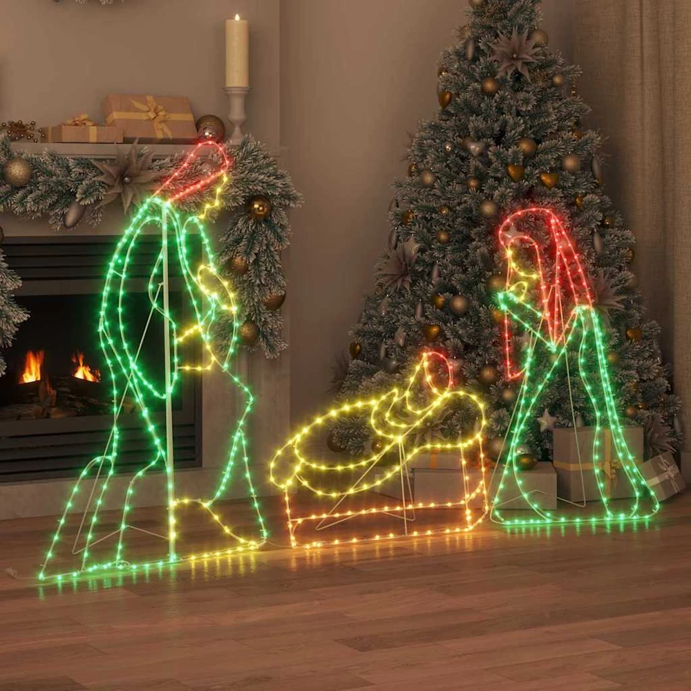 Apšviesta nativities scena Įvairiaspalvis 112 x 71,5 cm PVC