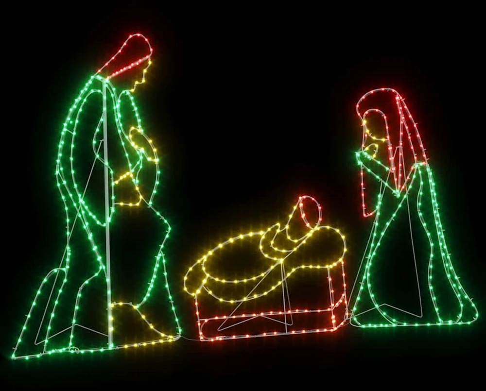 Apšviesta nativities scena Įvairiaspalvis 112 x 71,5 cm PVC