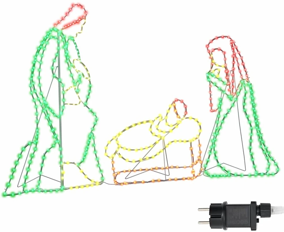 Apšviesta nativities scena Įvairiaspalvis 112 x 71,5 cm PVC