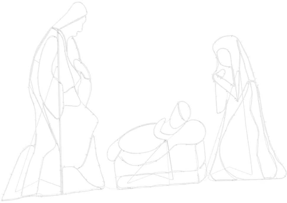 Apšviesta nativities scena Įvairiaspalvis 112 x 71,5 cm PVC