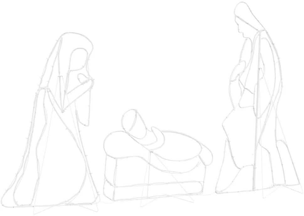 Apšviesta nativities scena Įvairiaspalvis 112 x 71,5 cm PVC