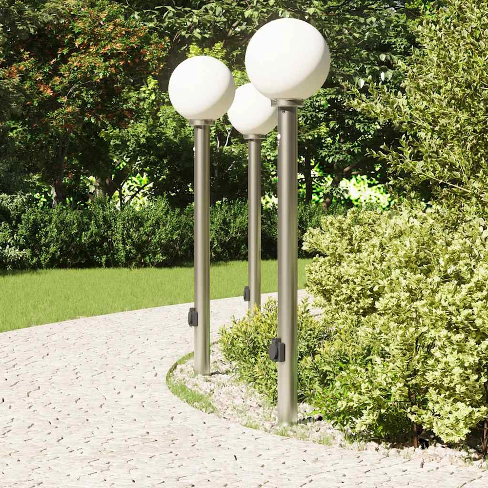 Pakabinamas šviestuvas Apšvietimo stulpeliai su jutikliu ir lizdu, 3 vnt., 120 cm, nerūdijantis plienas, IP44