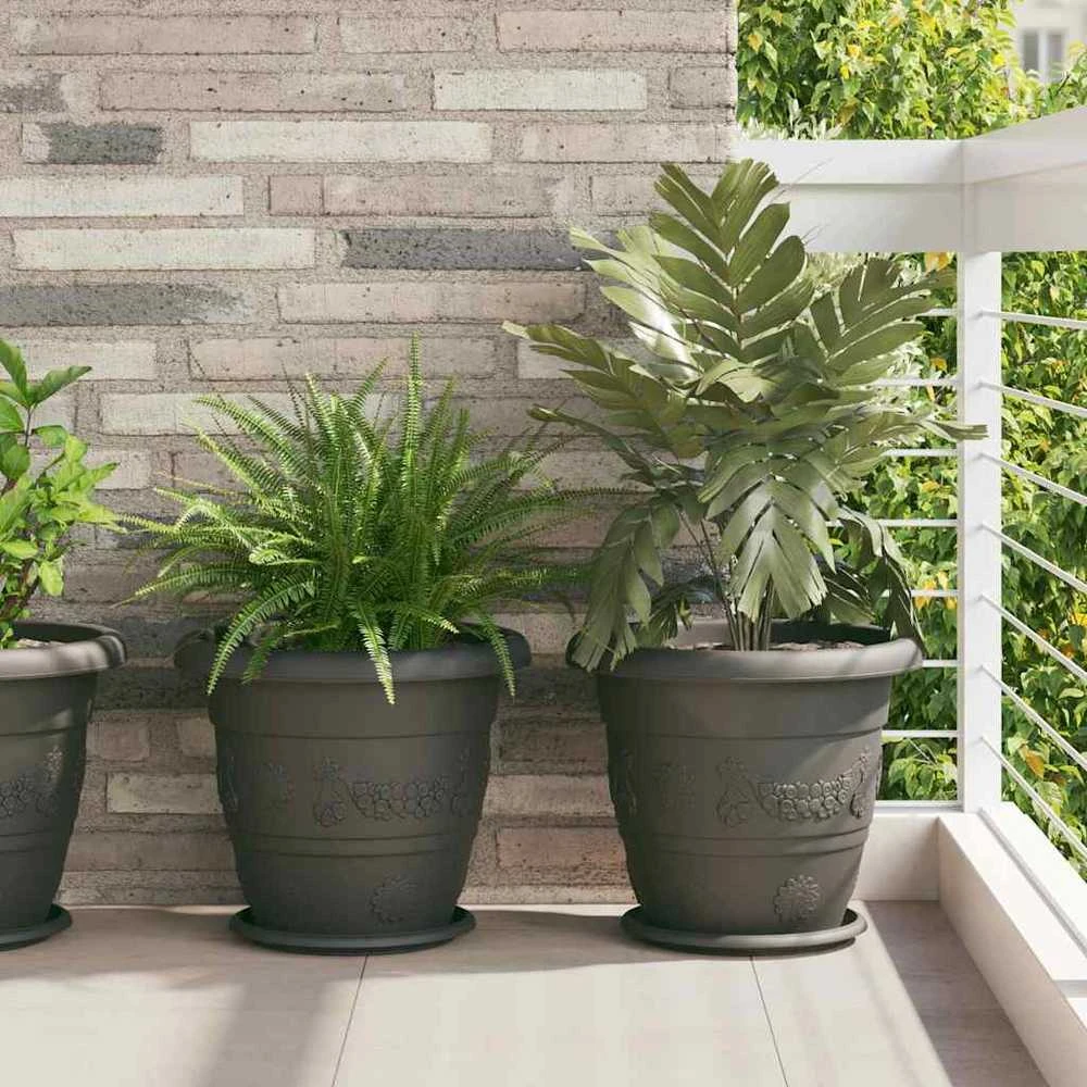 Apvalus gėlių padėklas 24 vnt. Juoda Ø 27 x 2,5 cm Plastmasė