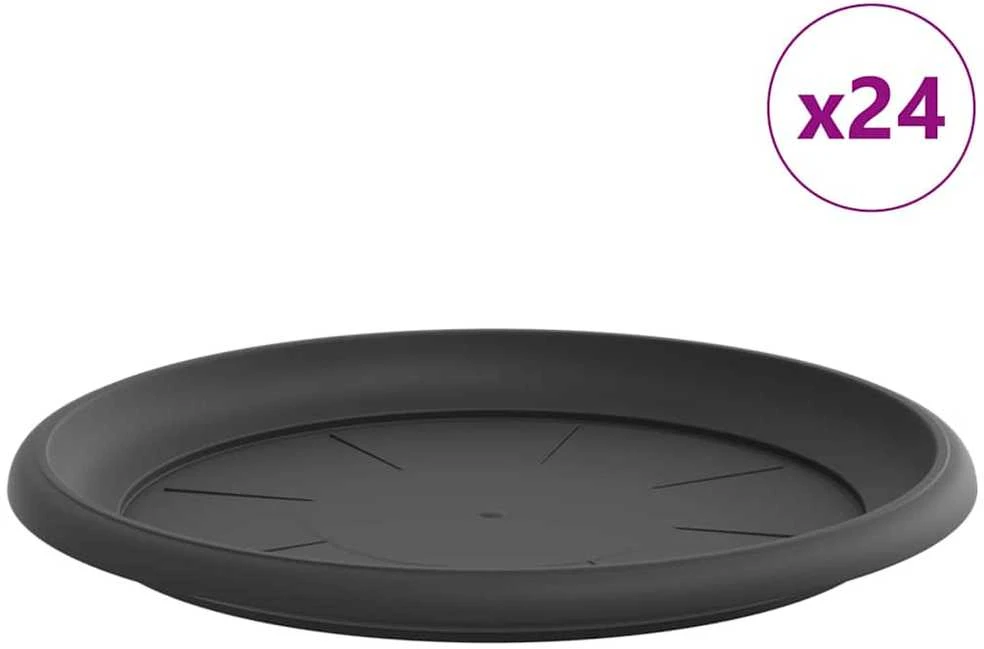 Apvalus gėlių padėklas 24 vnt. Juoda Ø 27 x 2,5 cm Plastmasė