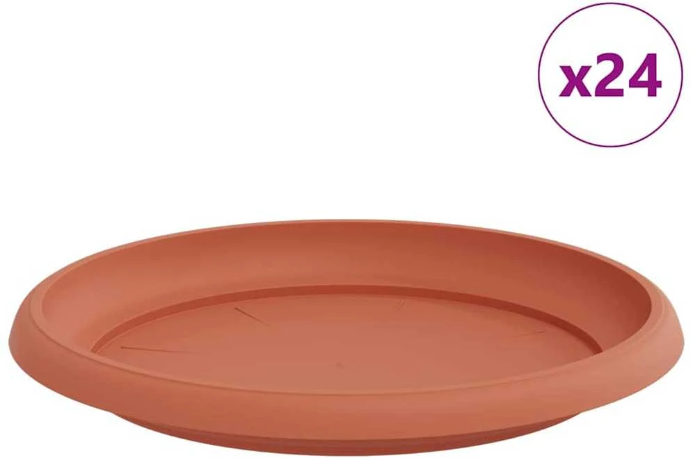 Apvalus gėlių padėklas 24 vnt. Raudona plyta Ø 21,5 x 2,5 cm