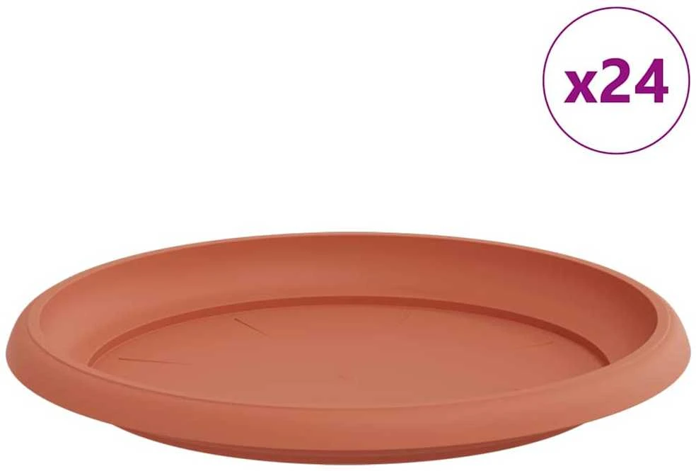 Apvalus gėlių padėklas 24 vnt. Raudona plyta Ø 23,5 x 2,5 cm