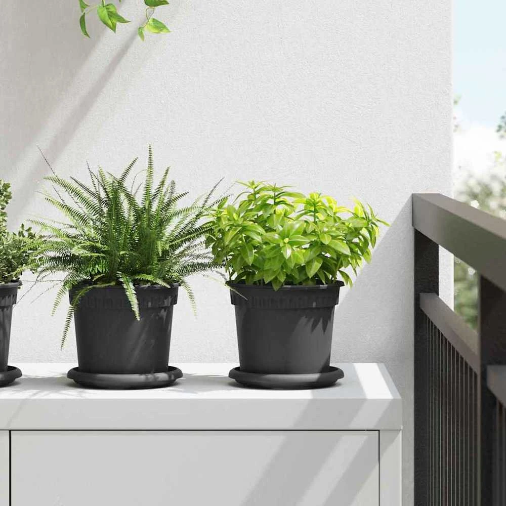 Apvalus gėlių padėklas 6 vnt. Juoda Ø 14 x 2 cm Plastmasė